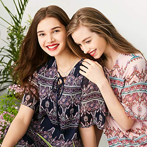 Sister Gifts of Sister - Collar de plata de ley 925 con 2 círculos para hermanas, joyería de cumpleaños y regalos de firendship