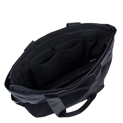 SKECHERS Bolso Tote Mujer Asa Doble Corta y Larga Lona Ligero Práctico Funcional Versátil Múltiples Compartimentos Para Uso Diario S899, Negro, Talla única