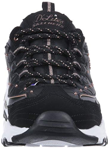 Skechers D Lites Glamour - Zapatillas Bajas Mujer Negro Talla 40