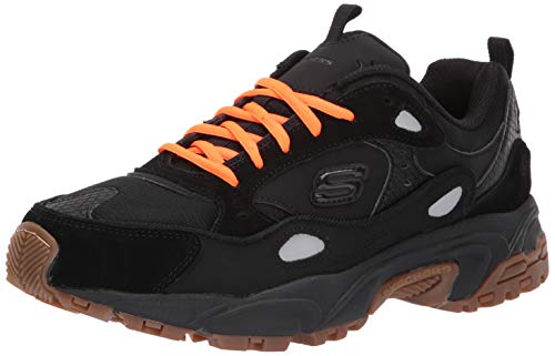 Skechers Men's Stamina-CONTIC Trainers, Black (Black Leather/Pu/Mesh/Trim BBK), 8 (42 EU)