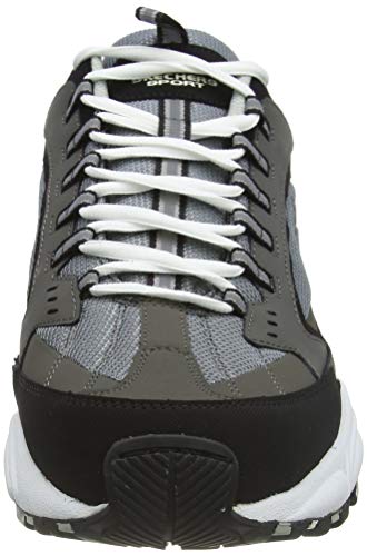 Skechers Men's STAMINA CUTBACK Trainers, Grey (Charcoal & Black Leather/Charcoal Mesh Ccbk), 9 (43 EU)