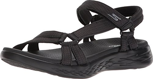 Skechers On The Go 600 15316-bbk 15316, Sandalia con Pulsera para Mujer, Negro (Black 15316/Bbk), 41 EU
