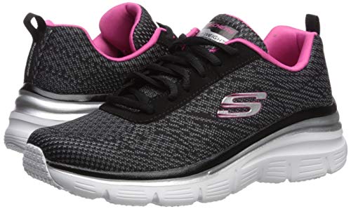 Skechers Women's Fashion Fit-Bold Boundaries Trainers, Black (Black/Hot Pink Bkhp), 6 UK (39 EU)