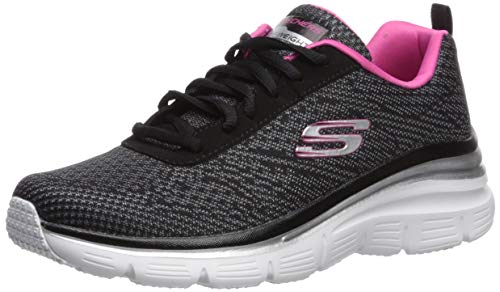 Skechers Women's Fashion Fit-Bold Boundaries Trainers, Black (Black/Hot Pink Bkhp), 6 UK (39 EU)