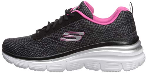 Skechers Women's Fashion Fit-Bold Boundaries Trainers, Black (Black/Hot Pink Bkhp), 6 UK (39 EU)