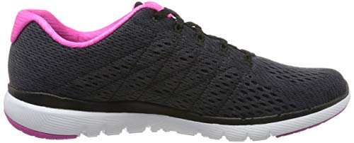 Skechers Women's Flex Appeal 3.0-Satellites Trainers, Negro (Black Mesh/Hot Pink Trim BKHP), 5 (38 EU)