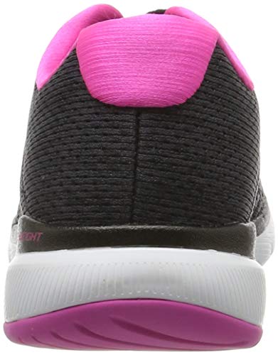 Skechers Women's Flex Appeal 3.0-Satellites Trainers, Negro (Black Mesh/Hot Pink Trim BKHP), 5 (38 EU)