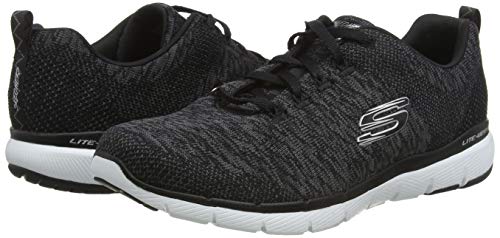 Skechers Women's Flex Appeal 3.0 Trainers, Black (Black Knit Mesh/White Trim Bkw), 5 UK, 38 EU