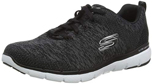 Skechers Women's Flex Appeal 3.0 Trainers, Black (Black Knit Mesh/White Trim Bkw), 5 UK, 38 EU