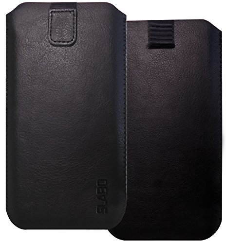 Slabo Cubierta Protectora para iPhone XS MAX | iPhone 11 Pro MAX Estuche de Bolsa Protectora con Cierre magnético Hecho de Cuero de PU - Negro | Black