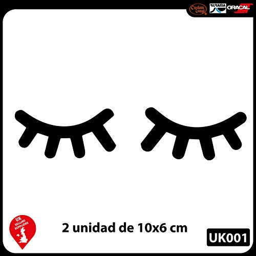 Sleepy ojos pestañas pegatinas de vinilo para niña habitación pared pegatinas 6 cm x 10 cm cada Lash.. uksellingsuppliers