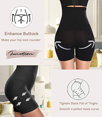 SLIMBELLE Pantalones Moldeadores Nalgas para Mujer Talla Grande Braguita Moldeadora Cintura Alta Braga Faja Reductora Ropa Interior Postparto Barriga Adelgazante Abdomen Negro-L