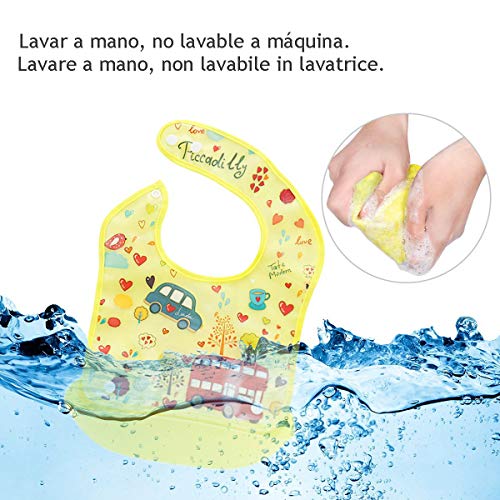 SLOSH 6 Baberos Impermeables Bebe Waterproof Niñas Niños Unisex Para Bebés de 6 Meses a 3 Años