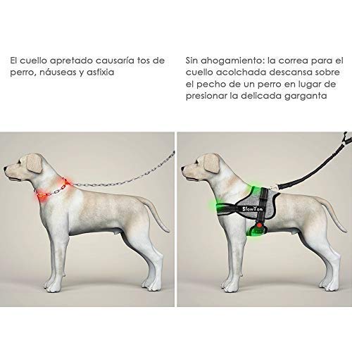 SlowTon Sin tirones Arnés de Perro, Suave Malla Acolchada Ajustable Fácil de Poner y Quitar el arnés con Hebilla de Bloqueo para Perros Grande Mascotas