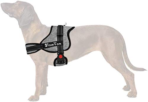 SlowTon Sin tirones Arnés de Perro, Suave Malla Acolchada Ajustable Fácil de Poner y Quitar el arnés con Hebilla de Bloqueo para Perros Grande Mascotas