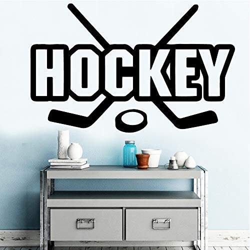 SLQUIET Calcomanía de hockey pegatinas de pared sala de estar empresa escuela oficina decoración del hogar impermeable arte de la pared apliques moda pegatina mural negro 42x66cm
