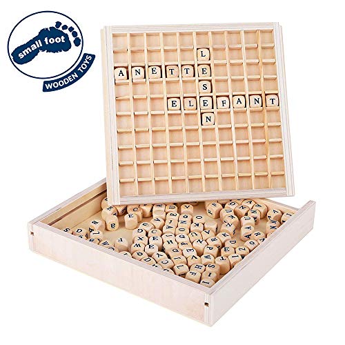 small foot company- Formar Palabras, Juego Madera, Apoyo para Aprender primeras lecturas Juguetes, Multicolor (Small Foot by Legler 10952)
