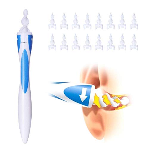 Smart Limpiador De Oidos Bastoncillos Oidos Limpieza De OíDos Con 16 Punta Suave En Espiral Silicona OíDo Cera Eliminar Cerumen Segura Y Eficaz