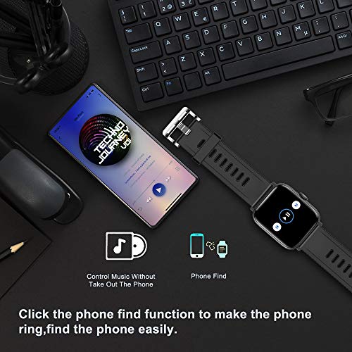 Smart Watch 1.54" Monitor de Actividad física con Pantalla táctil y Monitor de Ritmo cardíaco y sueño IP68 Podómetro a Prueba de Agua Contador de Pasos para Hombres y Mujeres con iPhone Samsung