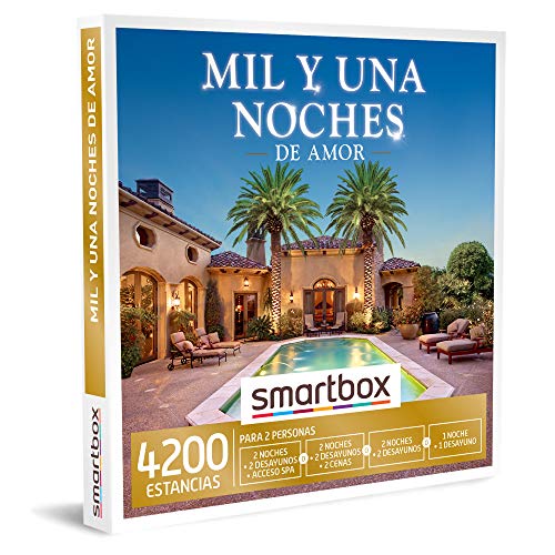 SMARTBOX - Caja Regalo - Mil y una Noches de Amor - Idea de Regalo - 2 Noches con Desayuno y Acceso a SPA o Cena o 1 o 2 Noches con Desayuno para 2 Personas