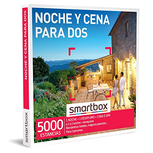SMARTBOX - Caja Regalo - Noche y Cena para Dos - Idea de Regalo - 1 Noche con Desayuno y Cena o SPA o 1 o 2 Noches con Desayuno para 2 Personas