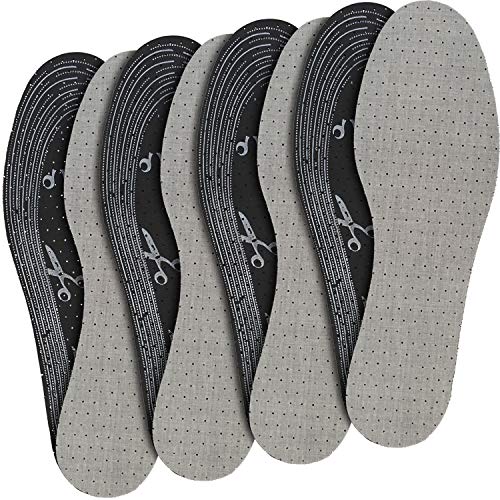smart&gentle Plantillas de carbono antiolor - Plantillas antiolor con carbón activado y fragancia ligera - Plantillas para zapatillas contra el sudor y el olor de pies, recortables, 4 pares
