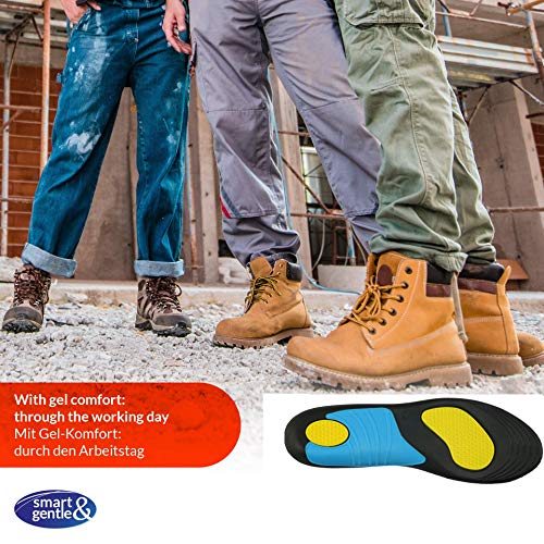 smart&gentle Plantillas gel especiales para calzado de trabajo - Transpirables, talla ajustable, amortiguan impactos, plantillas fascitis plantar y otras molestias