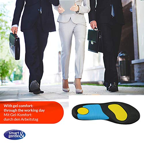 smart&gentle Plantillas gel especiales para calzado de trabajo - Transpirables, talla ajustable, amortiguan impactos, plantillas fascitis plantar y otras molestias