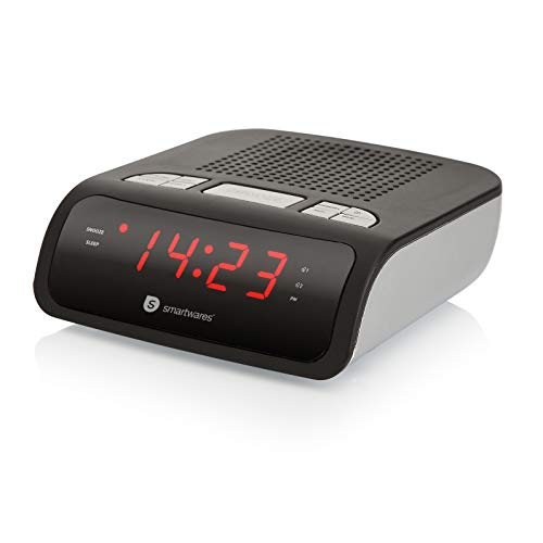 Smartwares CL-1459 – Reloj despertador con dos alarmas, radio FM