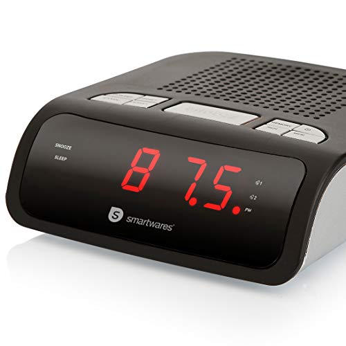 Smartwares CL-1459 – Reloj despertador con dos alarmas, radio FM