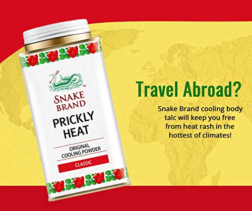 Snake Brand Prickly Heat Polvo de Enfriamiento de Calor Espinoso (Classico, 140g)