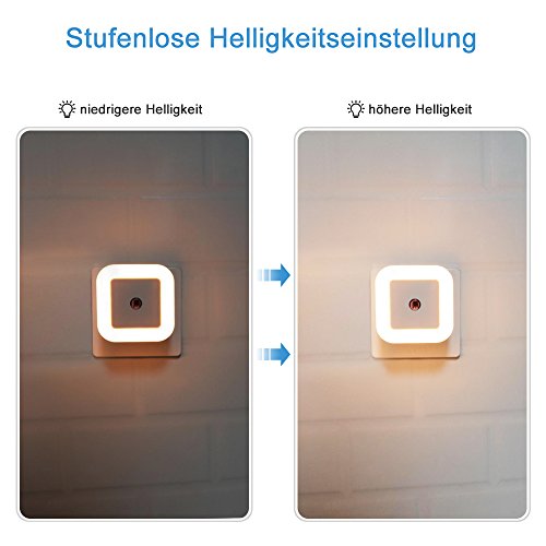 SOAIY [2 PCS] Luz nocturna LED regulable con control remoto, Luz Orientación con temporizador mando a distancia para habitaciones, dormitorios y pasillos para niños, Blanco Cálido 2300K