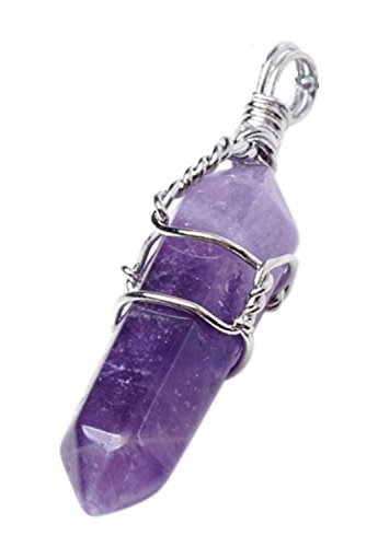 SODIAL Elegante Cristal Grano Piedra Colgante para Collar Verde Amatista