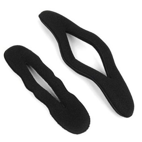 SODIAL(R) 4pcs Magia esponja de la espuma Clip Hair Styling Donut Bun ex Maker (2 grande + 2 pequenos)