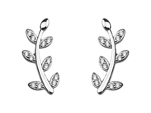 SOFIA MILANI Pendientes Mujer Hojas Ramas Plata de Ley 20201