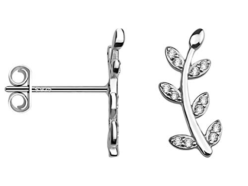 SOFIA MILANI Pendientes Mujer Hojas Ramas Plata de Ley 20201