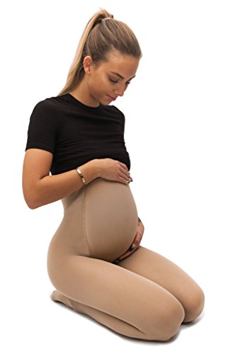 sofsy Medias Opacas de Maternidad – Ajuste súper cómodo para todas las etapas del embarazo 50 den Beige 5 - X-Large
