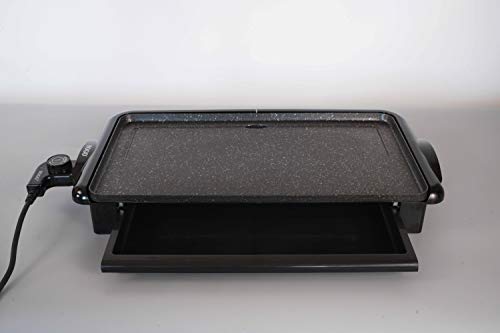 SOGO SS-10340 Plancha de Asar eléctrica o Raclette con Revestimiento de Piedra. Amplia Zona de cocción 26 x 46cm. Calienta rápido. Bandeja Extraible. para Todo Tipo de Platos a la Plancha.
