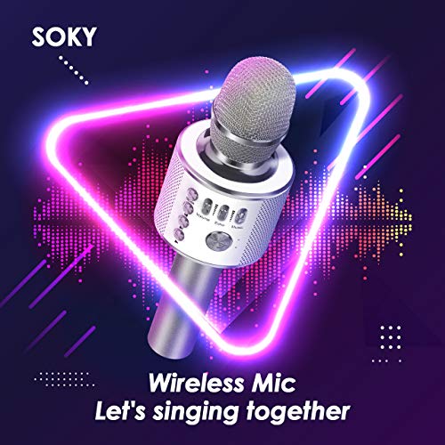 SOKY Micro Karaoke, Regalos de Niñas de 4 5 6 7 8 9 Años Karaoke con Microfono Juguetes para Niños de 4 a 16 Años Regalos Navidad Niños 3-15 Años Juguetes para Chicos de 3-12 Años Regalos Fiesta Niños