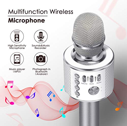 SOKY Micro Karaoke, Regalos de Niñas de 4 5 6 7 8 9 Años Karaoke con Microfono Juguetes para Niños de 4 a 16 Años Regalos Navidad Niños 3-15 Años Juguetes para Chicos de 3-12 Años Regalos Fiesta Niños