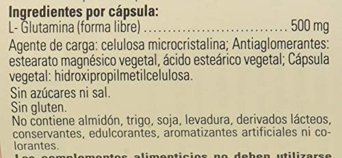Solgar L-Glutamina Cápsulas vegetales de 500 mg - Envase de 250