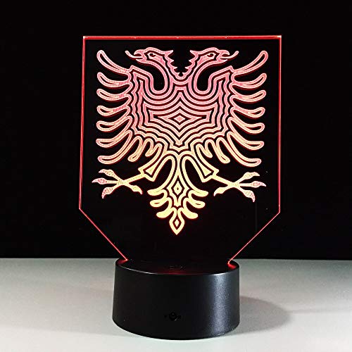 (Solo 1) 7 colores que cambian dos pájaros luz nocturna coleccionable Charizard 3d lámpara de escritorio de mesa LED figura de dibujos animados lámpara de noche para niños