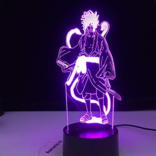 (Solo 1) Anime Sasuke Sword 3d Led Night Light Naruto Usb Touch Room Decoración Light Friends Regalo de cumpleaños Manga Mesa Night Light Sasuke