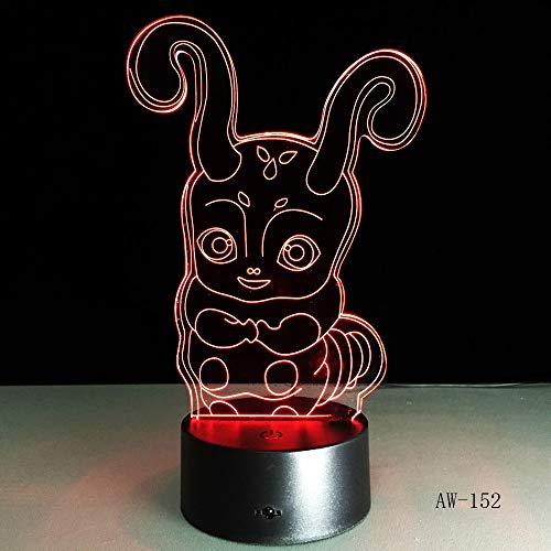 Solo 1 pieza 3D Grub Worm Slugs LED Night Light cambiante Gradient Atmosphere Touch Lamp Lighting Gift