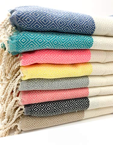 SOLTAKO - Toalla de playa, manos, sauna, baño, baño turco, cobertor para yoga, pestemal, fouta, juego de regalo, extragrande, 100 x 200 cm, 2 unidades, XXL, Color amarillo pastel., 100 x 200 cm