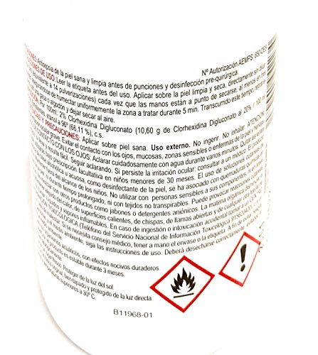 Solución alcoholica de clorhexidina 2% 250 ml