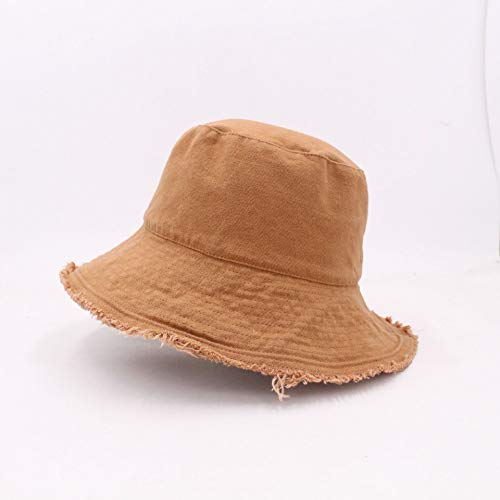 Sombrero de Pescador japonés Crudo para Mujer, Visera de Primavera y Verano con Bordes, Sombrero Lavable de Tendencia Lavable para Todos los Partidos, versión Coreana Masculina