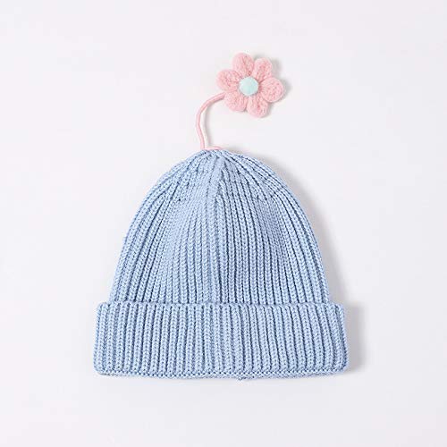 Sombrero de Punto para niños otoño e Invierno Linda versión Coreana del vibrato Little Flower Little Virgin Baby Pullover Hat Gorro de Lana cálido