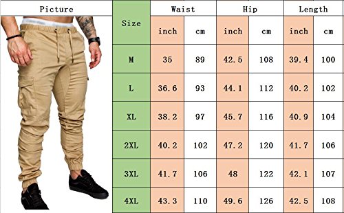 SOMTHRON Pantalones largos de deporte para hombre, de algodón, con cintura elástica y bolsillos azul oscuro M