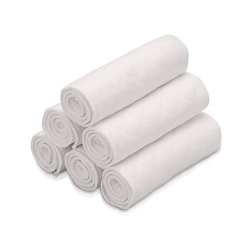SONARIN Reutilizable tela suave pañal inserciones pañales liners súper absorbente de agua esteras,Forros para pañales, paquete de 10(6 capas)